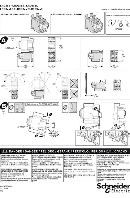 schneider施耐德LRD3.._ LRD3..3_ LRD3..L_ LRD3..L3_ LR3D3.._ LR3D3..3 - Everlink 3-pole thermal overload relays 18.5 to 37 kW - 说明页